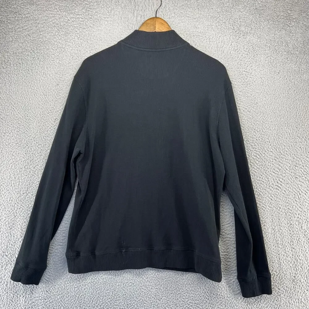 Robert Graham Sweater Men's XL Black 1/ Half Zip Pullover Preppy Office Casual